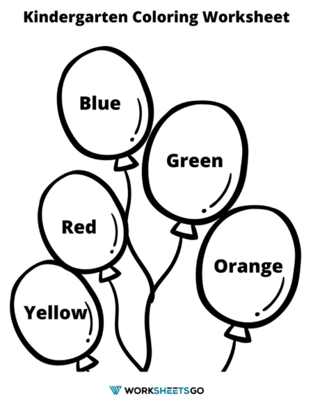 Coloring Balloon Worksheets
