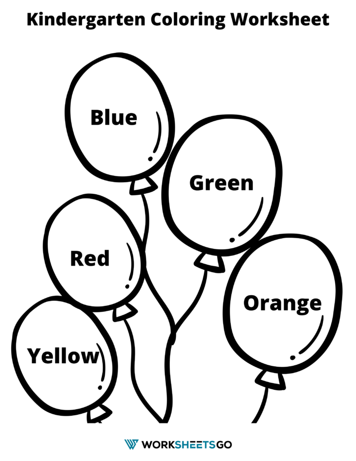Coloring Balloon Worksheet