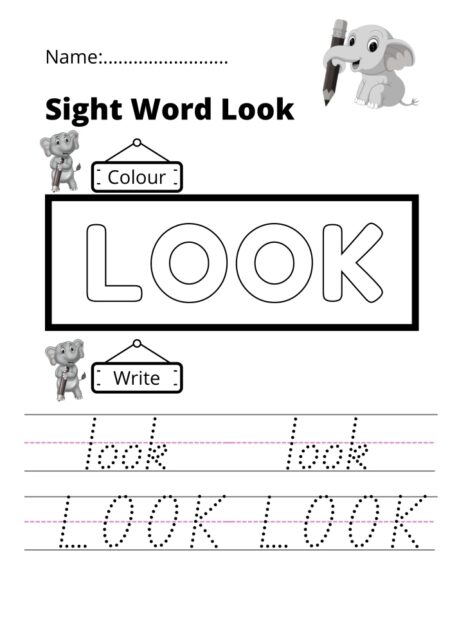 Look Sight Word Worksheets