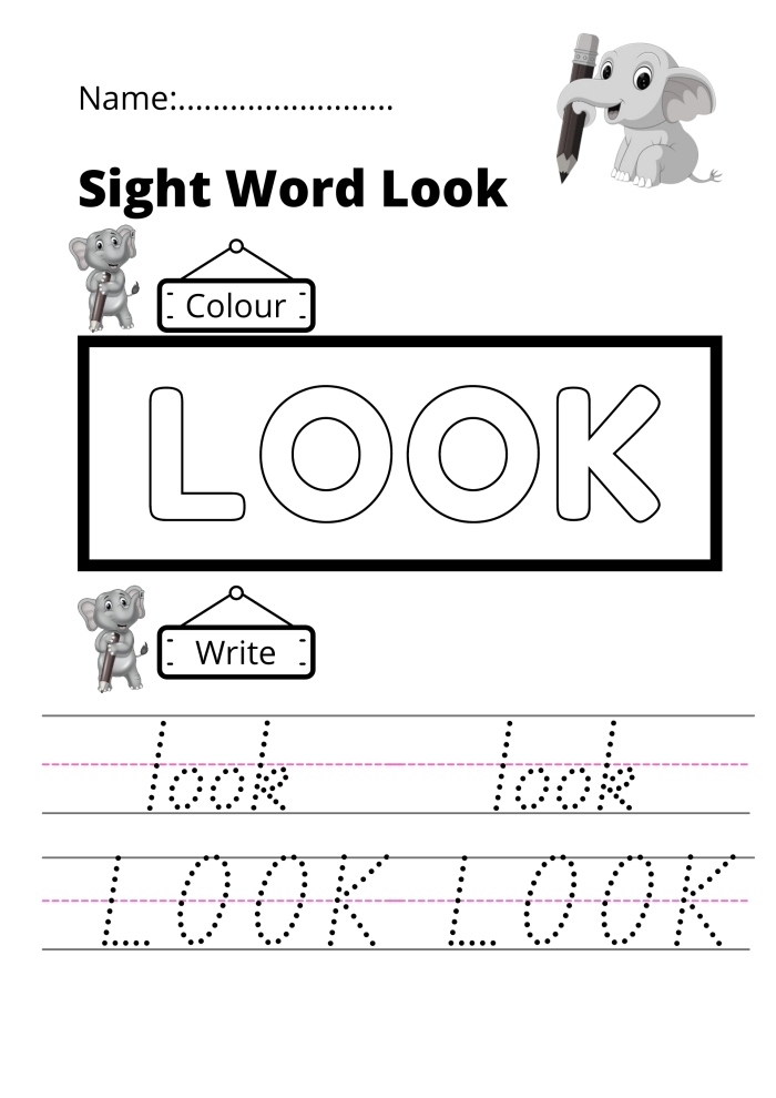 Look Sight Word Worksheet