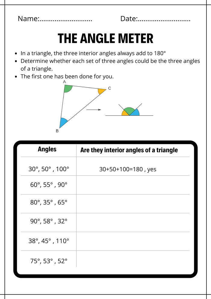 The Angle Meter Plane Geometry Worksheet The Angle Meter Plane Geometry Worksheet