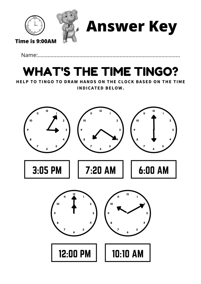 Time Worksheet For Grade 1 Answer Key Time Worksheet For Grade 1 Answer Key