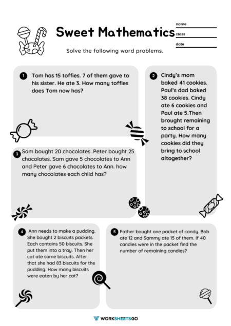 Addition And Subtraction Word Problems Worksheets – Sweet Mathematics