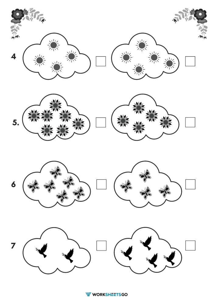 Comparing Group Of Objects Worksheet 2