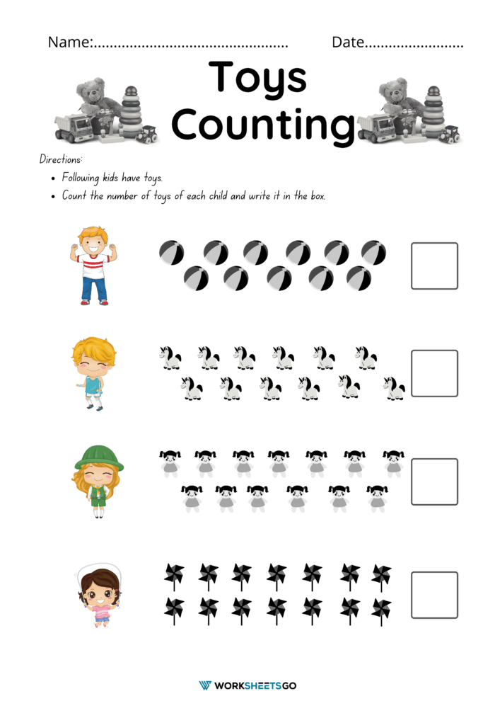 Identifying Number 1 20 Worksheet Toys Counting 1 Identifying Number 1 20 Worksheet Toys Counting 1