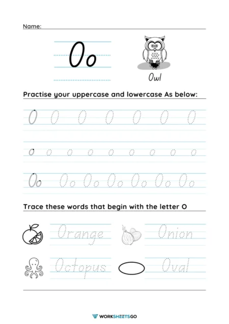 Letter O Worksheets