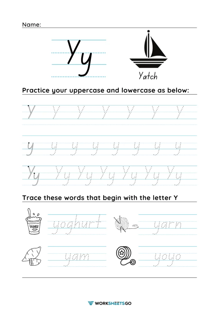 Letter Y Worksheet Letter Y Worksheet