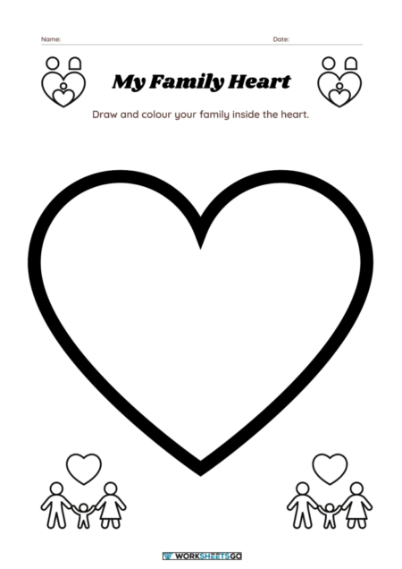 My Family Heart Worksheets