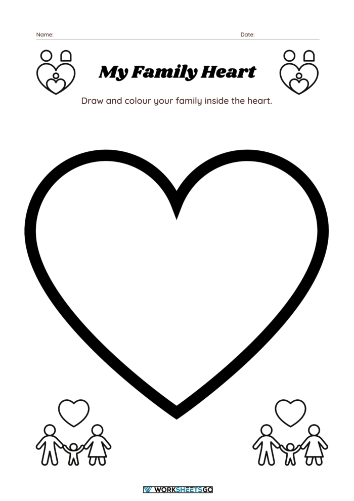 My Family Heart Worksheet