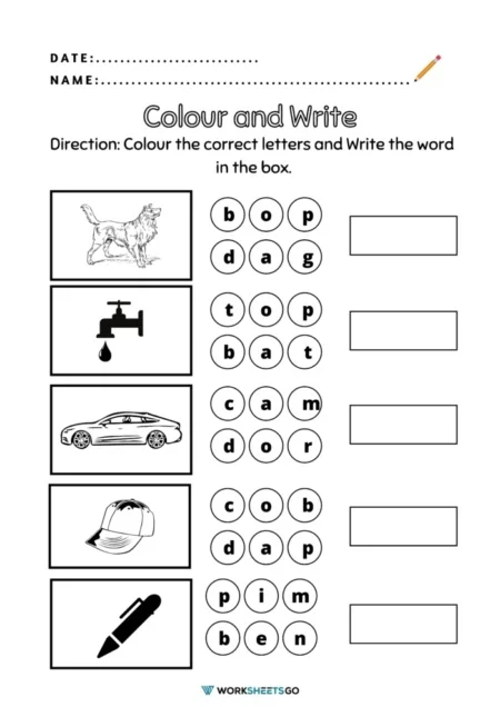 Three Letter Words Worksheets