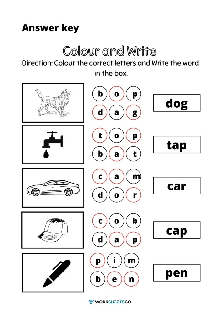 Three Letter Words Worksheet Answer Key Three Letter Words Worksheet Answer Key
