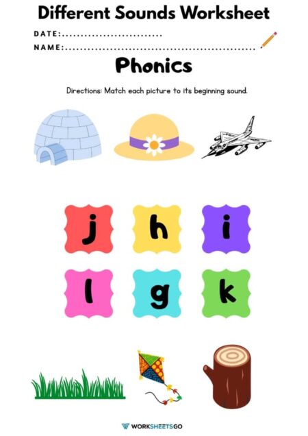 Different Sounds Worksheets