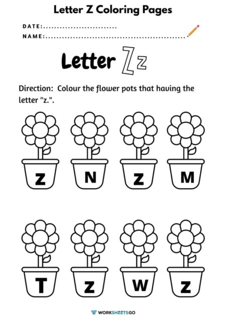 Letter Z Coloring Pages