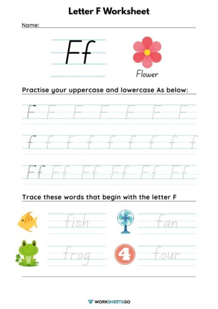 Letter F Tracing Worksheets