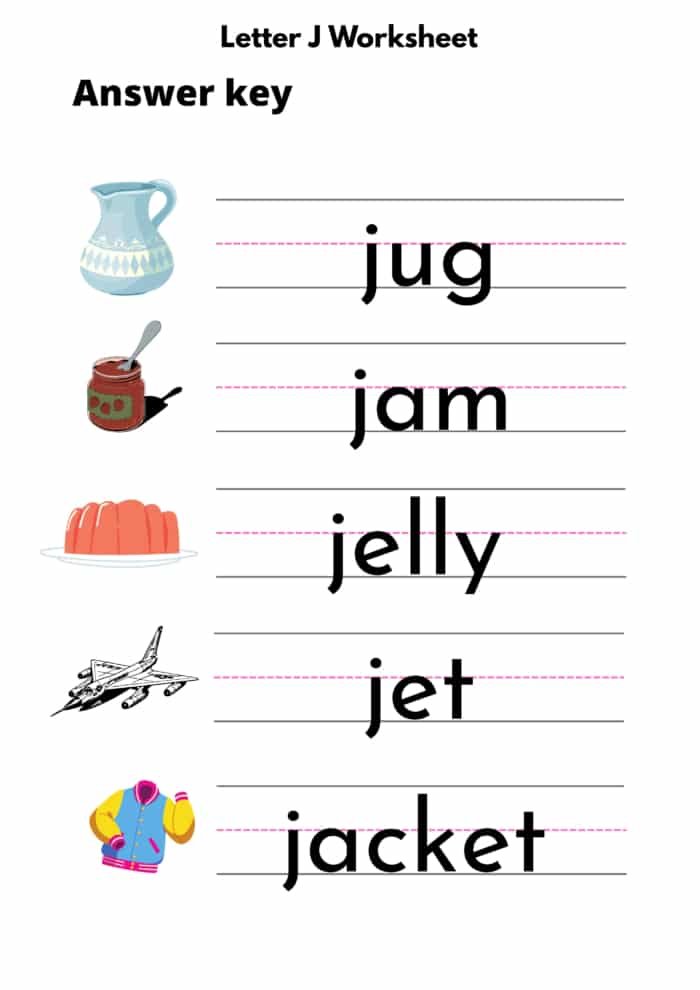 Letter J Worksheet Answer Key Letter J Worksheet Answer Key