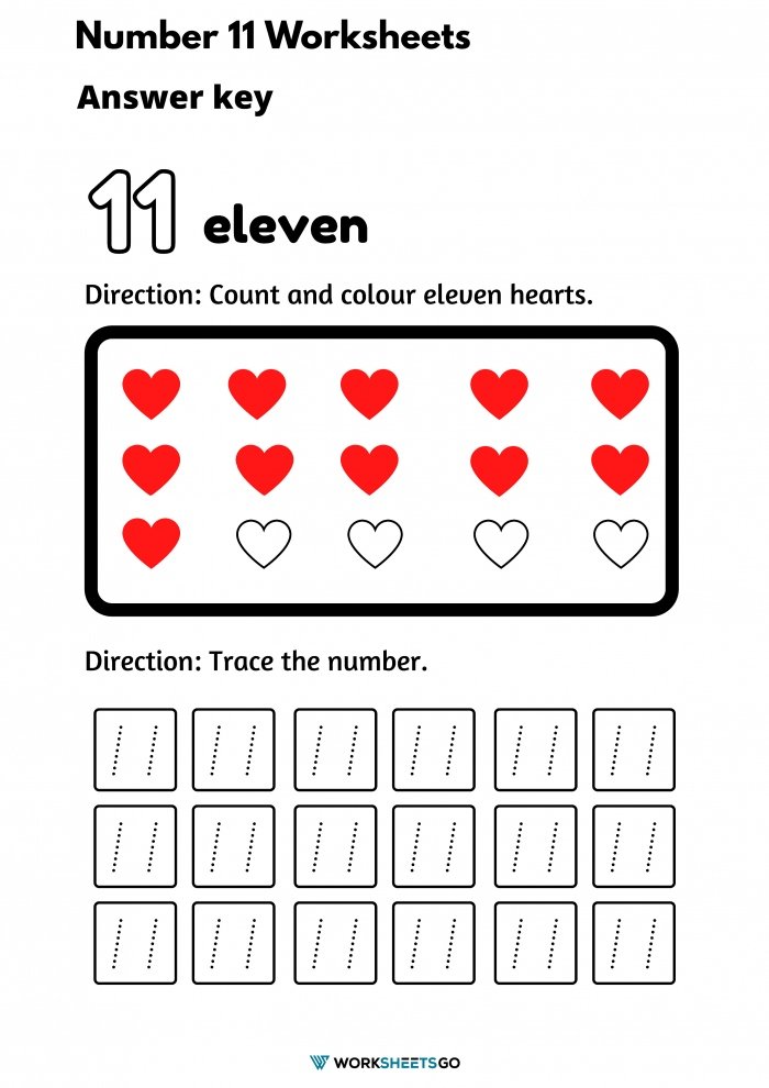 Number 11 Worksheets Answer Key Number 11 Worksheets Answer Key