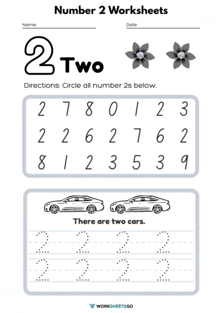 Number 2 Worksheets