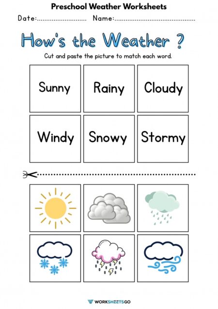 Preschool Weather Worksheets