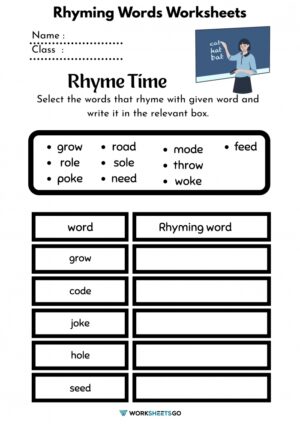 Rhyming Words Worksheets