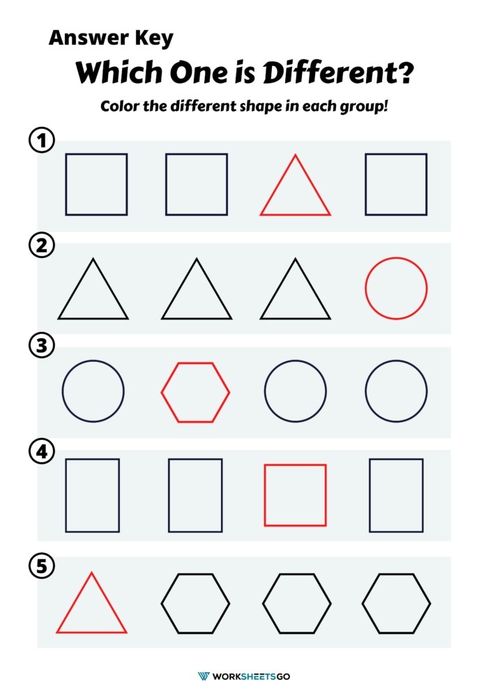Which One Is Different Color The Different Shape Answer Key Which One Is Different Color The Different Shape Answer Key