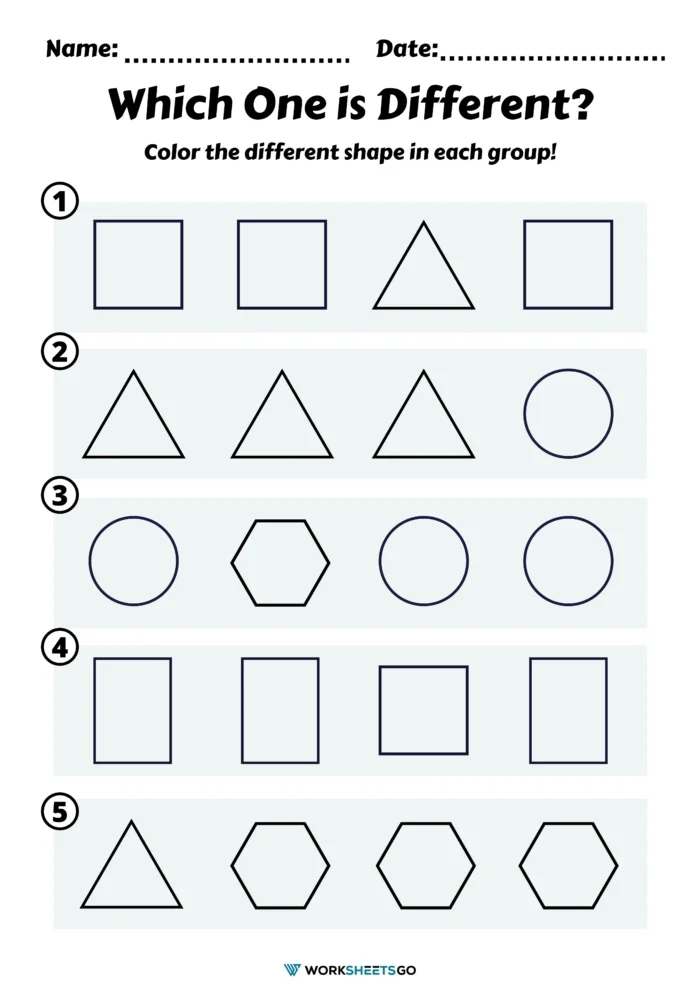 Which One Is Different Color The Different Shape Which One Is Different Color The Different Shape