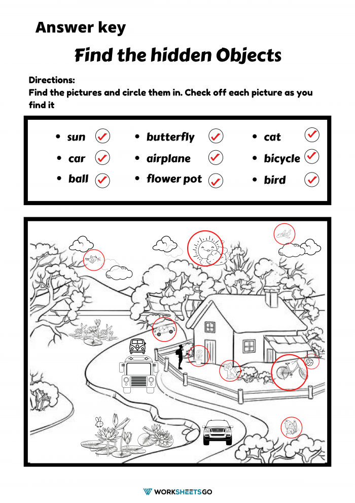 Find The Hidden Objects Worksheet Answer Key Find The Hidden Objects Worksheet Answer Key