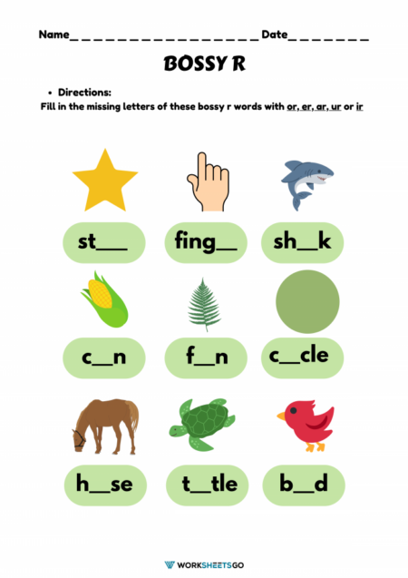 Bossy R Worksheets