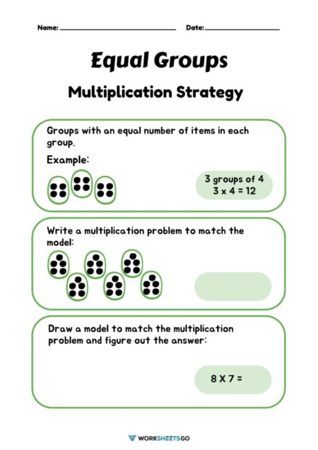 Equal Groups Worksheets