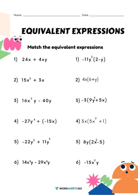 Equivalent Expressions Worksheets WorksheetsGO equivalent-expressions-worksheets-worksheetsgo