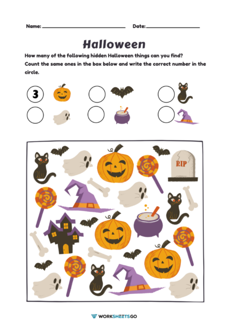 Halloween Kindergarten Worksheets