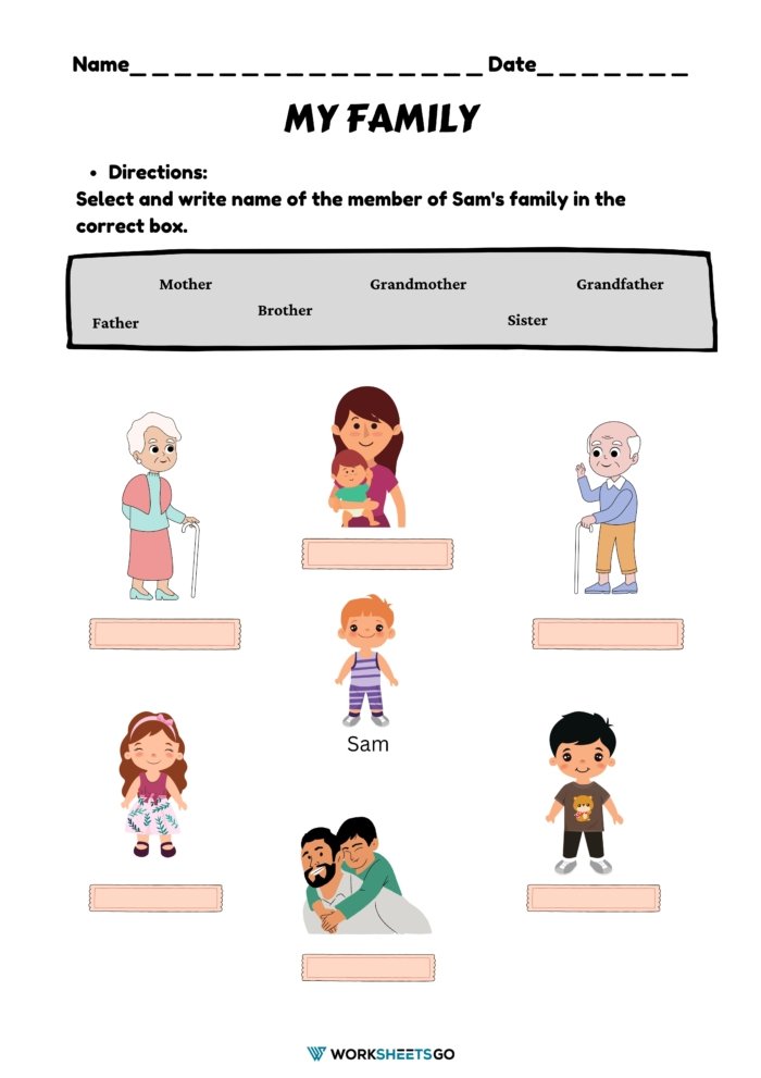 My Family Worksheet My Family Worksheet