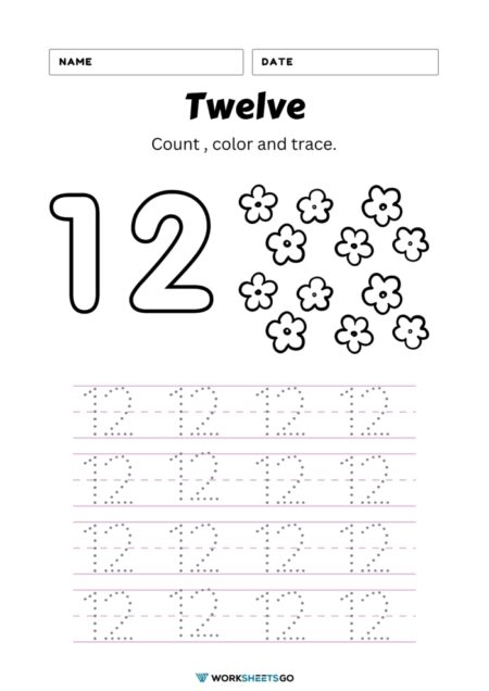 Number 12 Worksheets