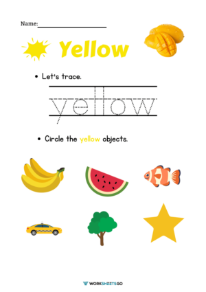 Color Yellow Worksheets