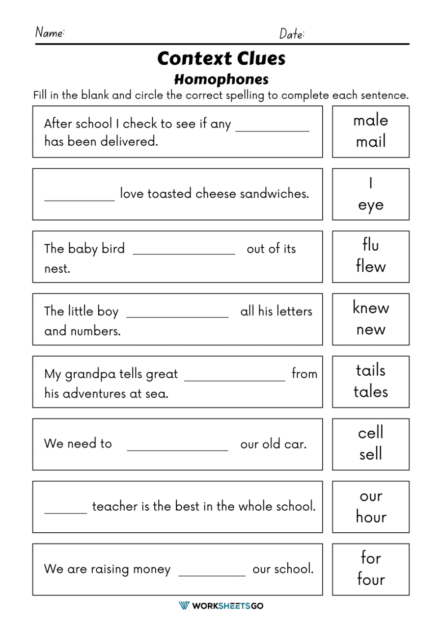 Context Clues Worksheets WorksheetsGO