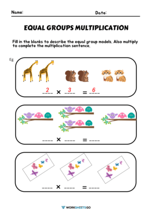 Equal Groups Multiplication Worksheets WorksheetsGO Equal Groups Multiplication Worksheets WorksheetsGO