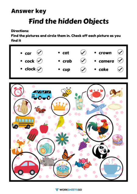Find The Hidden Objects Worksheets | WorksheetsGO