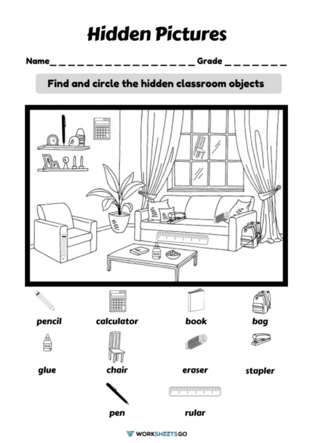 Hidden Pictures Worksheets