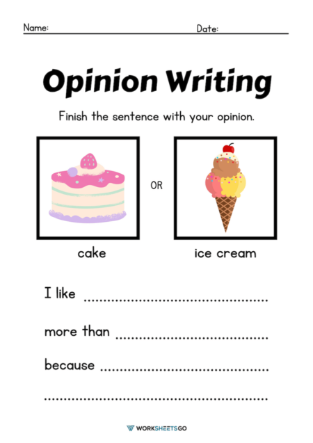 Opinion Writing Worksheets