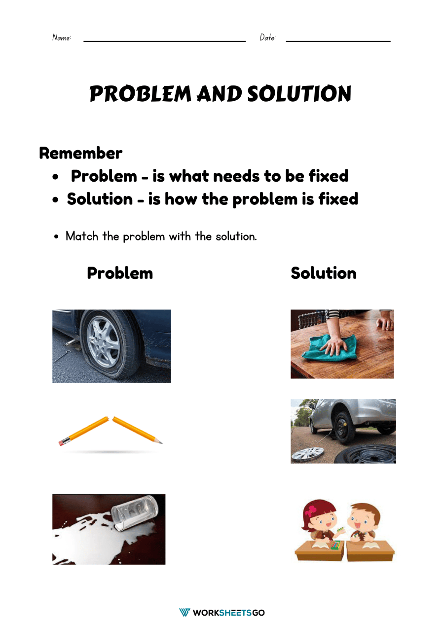 Problem And Solution Worksheet 1