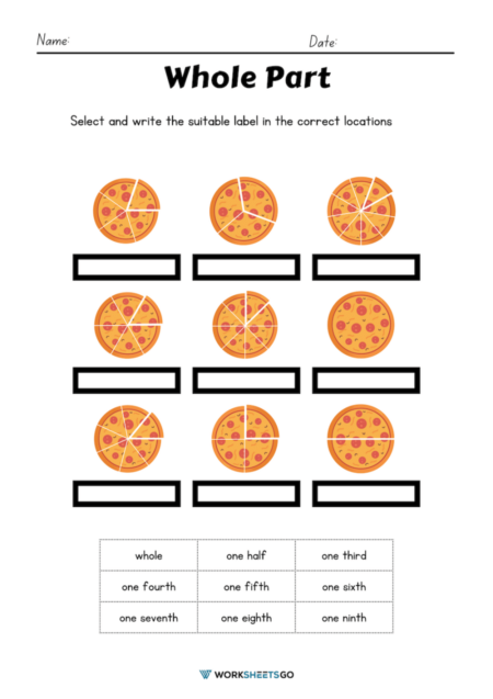 Whole Part Worksheets