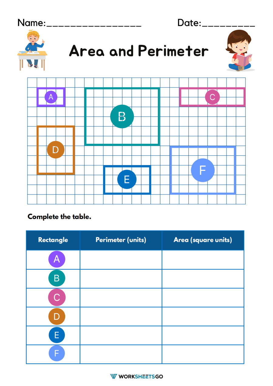 Area And Perimeter Worksheets | WorksheetsGO