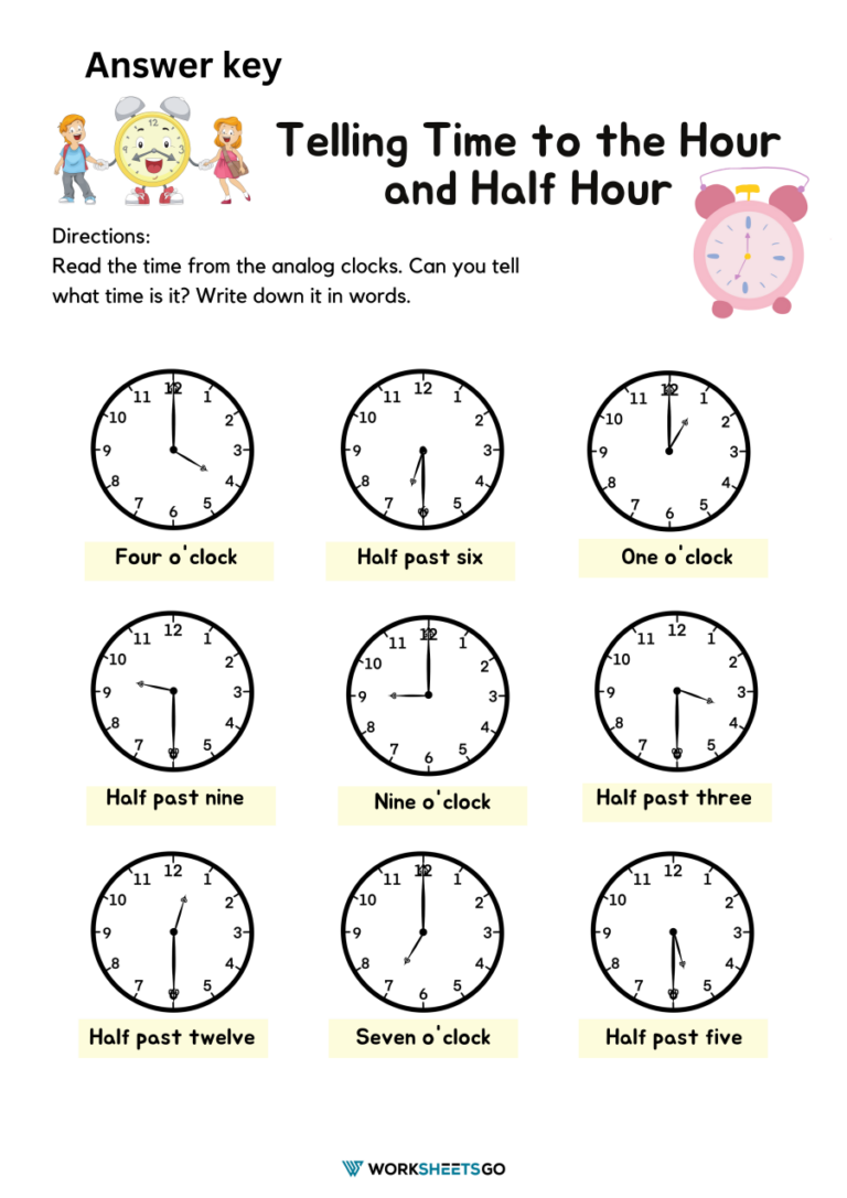 telling-time-to-the-hour-and-half-hour-worksheets-worksheetsgo