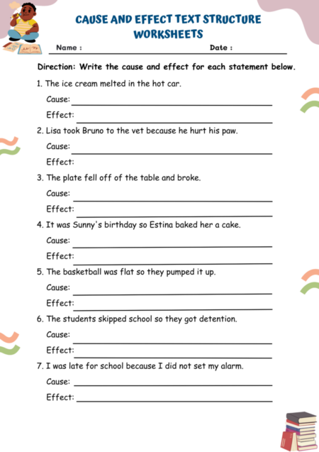 Cause And Effect Text Structure Worksheets