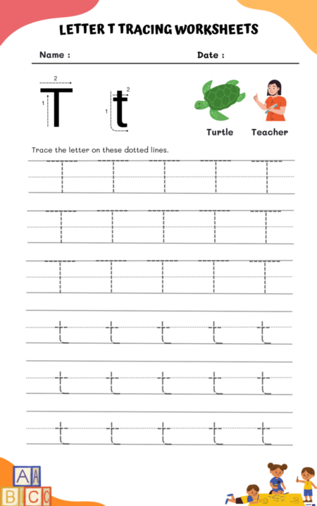 Letter T Tracing Worksheets