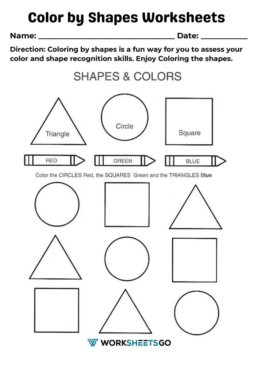 Color By Shapes Worksheet