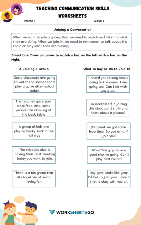 Teaching Communication Skills Worksheets