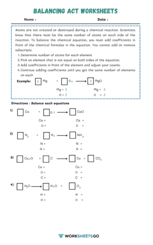 Balancing Act Worksheets