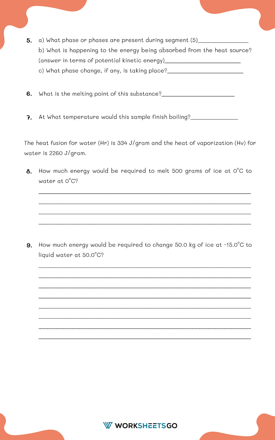 Heating Curve Worksheet 2