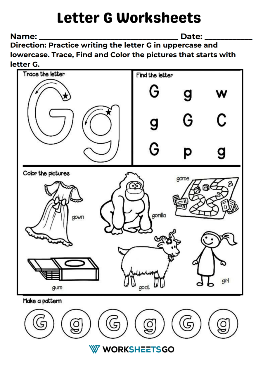 Tracing and Recognition: The Foundation of Letter G Tracing and Recognition: The Foundation of Letter G