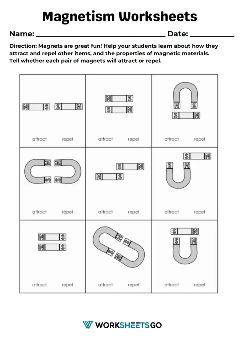 Magnetism Worksheet